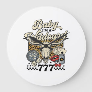 Baby ich bin ein Wildcard Vintage Western Casino-S Große Wanduhr