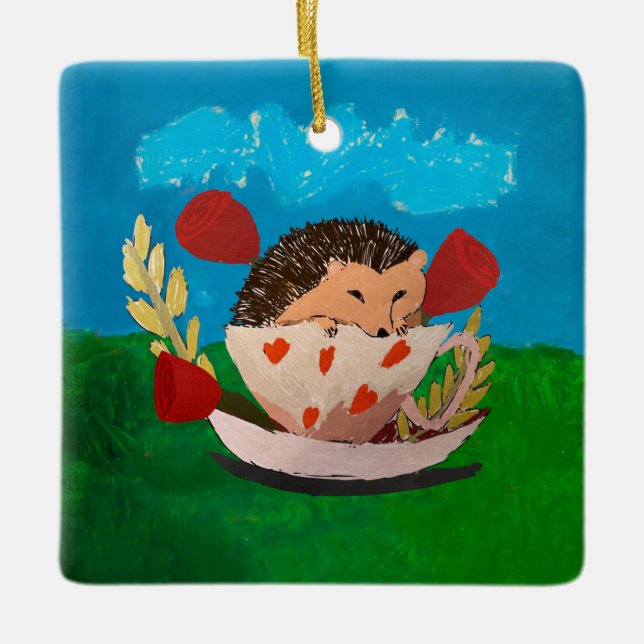 Baby Igel Keramikornament (Vorderseite)