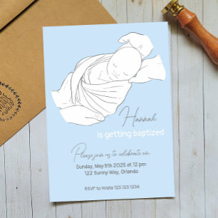 Baby Illustration Taufe Christening Einladung