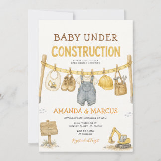Baby im Bau Jungen Baby Shower Einladung