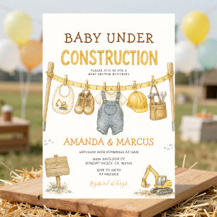 Baby im Bau Jungen Baby Shower Einladung