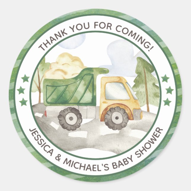 Baby im Bau Runder Aufkleber (Vorderseite)