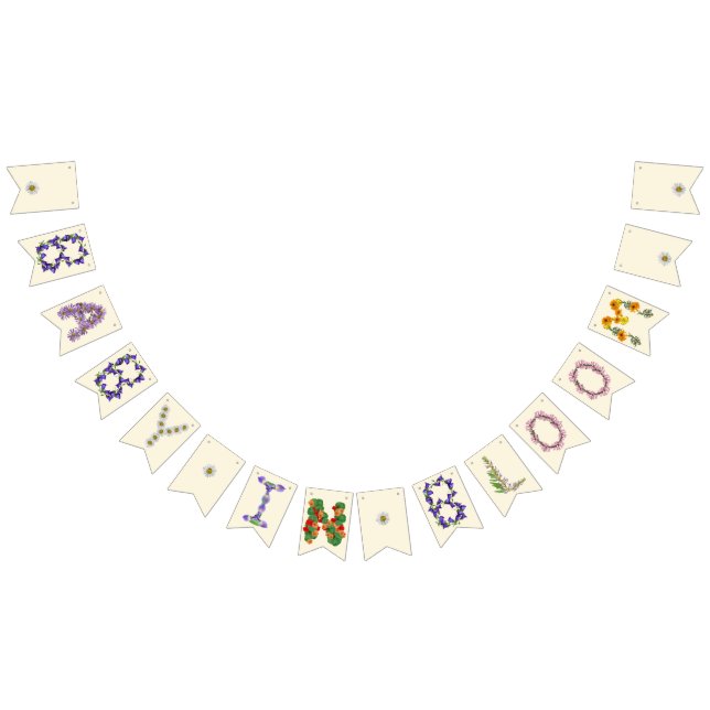 Baby im Blausaßbanner - Blumenduschdekor Wimpelkette (Alle)