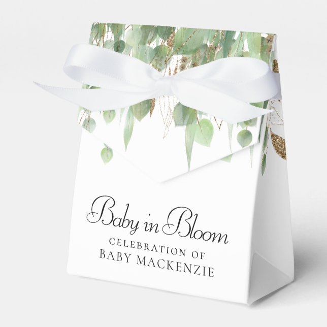 Baby im Blut | Ballon und Eucalyptus Baby Showroom Geschenkschachtel (Vorderseite)