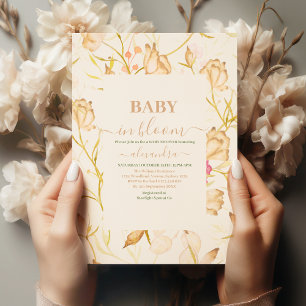 Baby im Blut   Blush Spring Floral Dusche Einladung