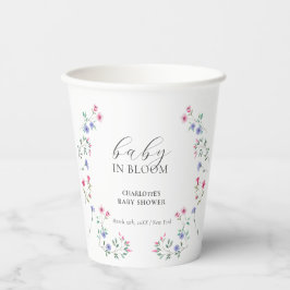 Baby im Blut | Elegante Wildblume Babydusche Pappbecher