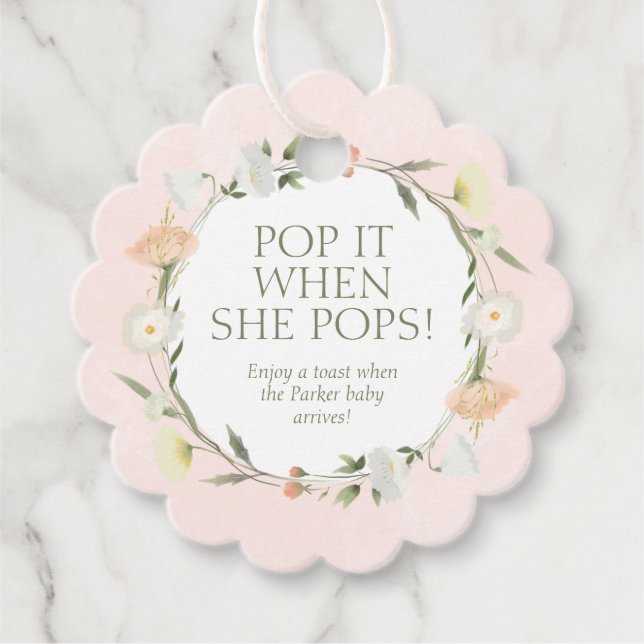 Baby im Blut sprinkle Pop es, wenn sie Pop Geschenkanhänger (Vorderseite)