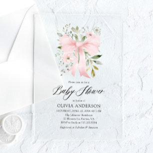 Baby im Blütenkleid - Florale Babyparty für Mädche Acryleinladungen