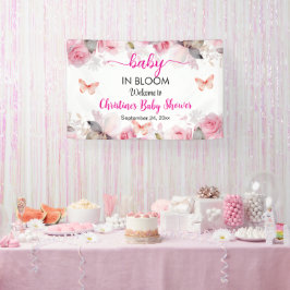 Baby im Blütenstaub Rose Babydusche Hintergrund Banner
