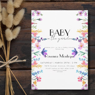 Baby im Garten Boho Wiese Florales Babyshower Einladung