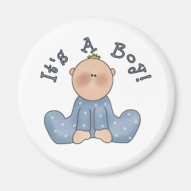 Baby im Schlaf Es ist ein Junge Magnet (Vorne)