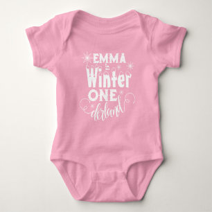 Baby im Winter Wonderland Pink  Strampler