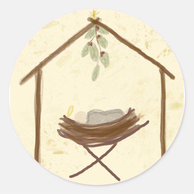 Baby in a manger sticker (Vorderseite)