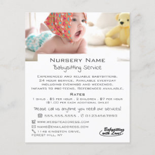 Baby in Babysitter, Kinderbetreuung, Kinderzimmer- Flyer