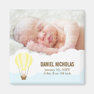 Baby in Balloon Baby Birth Announcements Magnet