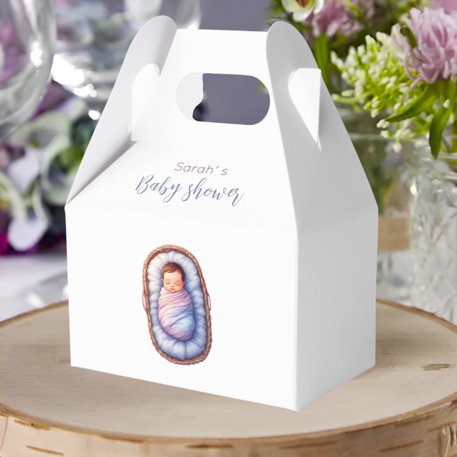 Baby in Basket Gender Neutral Cute Geschenkschachtel (Baby in Basket Gender Neutral Cute Favor Boxes)