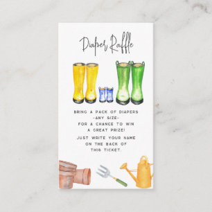 Baby in blauer Gartenstiefel Windelwut Begleitkarte