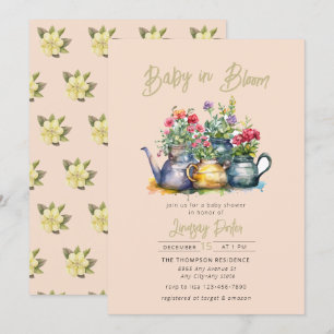 Baby in Bloom   Aquarell-Baby-Party Einladung