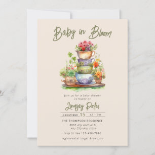 Baby in Bloom   Aquarell-Einladung zur Babyparty Einladung