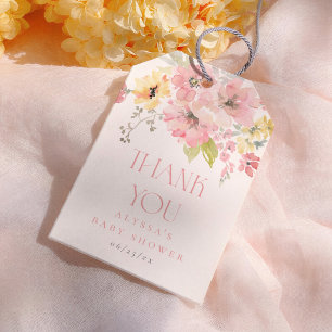 Baby in Bloom Aquarell Florales Mädchen Babyshower Geschenkanhänger