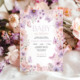 Baby in Bloom Baby Duschbrötlchen Lila Einladung