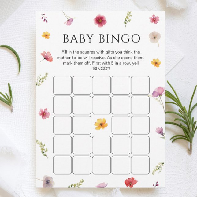 Baby in Bloom Baby Dusche Bingo Game Card Einladung (Von Creator hochgeladen)
