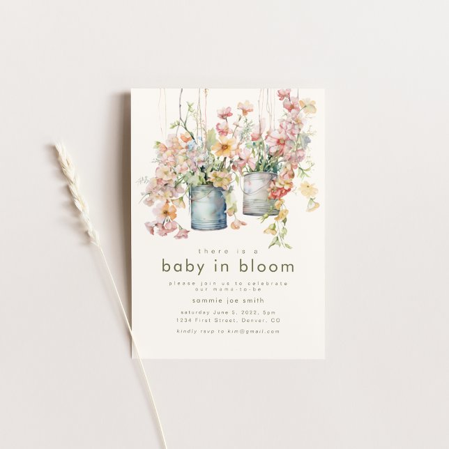 Baby in Bloom Baby Dusche Einladung (Von Creator hochgeladen)