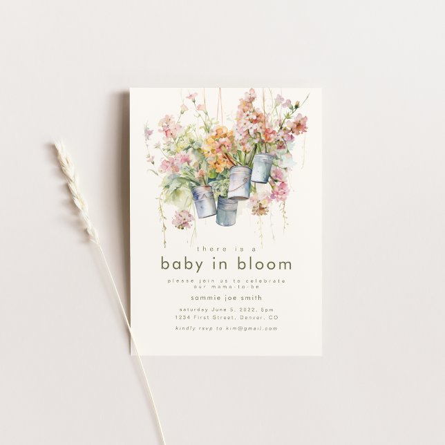 Baby in Bloom Baby Dusche Einladung (Von Creator hochgeladen)
