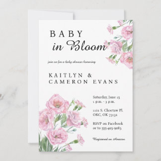 Baby in Bloom Baby Dusche Einladung
