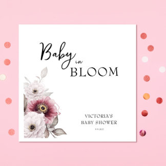 Baby in Bloom Baby Dusche Einladung Serviette