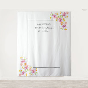 Baby in Bloom Baby Dusche Foto Hintergrund Wandteppich