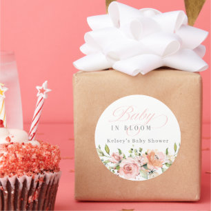 Baby in Bloom Baby Dusche Gefallen Aufkleber