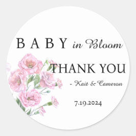 Baby in Bloom Baby Dusche Gefallen Aufkleber