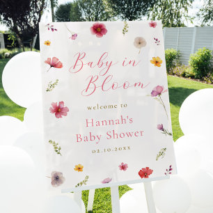 Baby in Bloom Baby Dusche Willkommen Acrylschild