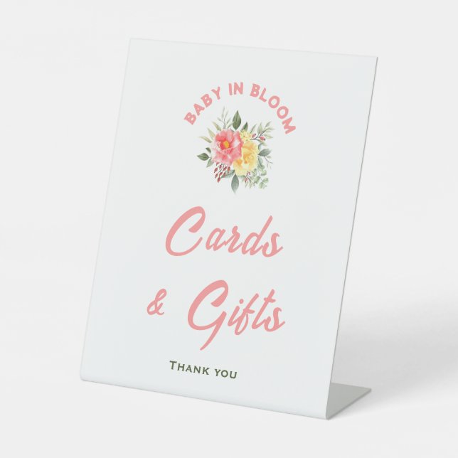 Baby in Bloom Baby Duschkarten & Geschenke Untersc Sockelschild (Vorderseite)