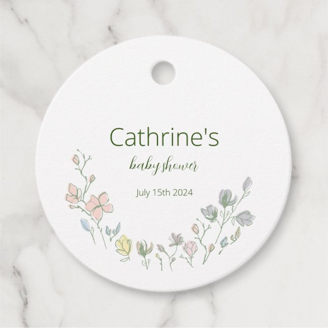 Baby in Bloom Baby Duwer Gender Neutral Geschenkanhänger (Vorderseite)