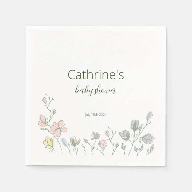 Baby in Bloom Baby Duwer Gender Neutral Serviette (Vorderseite)