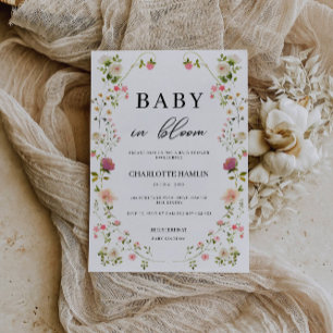 Baby in Bloom Baby Duwer Wild Blume Einladung