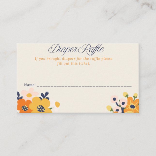 Baby in Bloom Baby Duwer Windelwaschkarten Visitenkarte (Vorderseite)