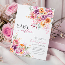 Baby in Bloom Baby-Einladung | Rosafarben