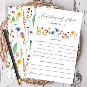 Baby in Bloom Baby Predication & Adress Paper Card Flyer
