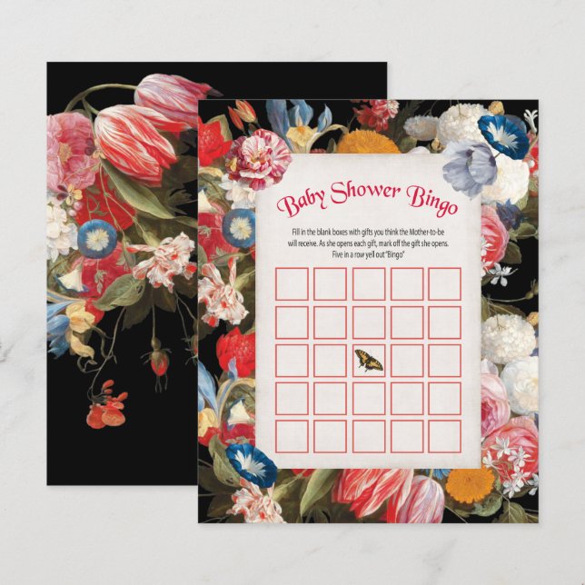 Baby in Bloom Baby Shower Bingo Game (Vorne/Hinten)