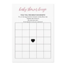 Baby in Bloom Baby Shower Bingo