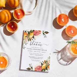 Baby in Bloom Baby Shower Einladung mit Zitrusfr