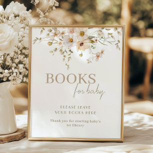 Baby in Bloom Baby Shower Florale Bücher für Baby Poster