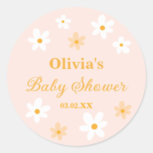 Baby In Bloom Baby Shower Geschenk Runder Aufkleber