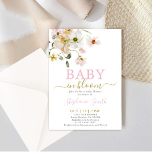 Baby in Bloom Baby Shower Girl Einladung
