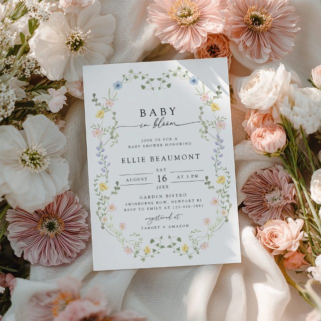 Baby in Bloom Baby Shower Invitation Einladung (Von Creator hochgeladen)