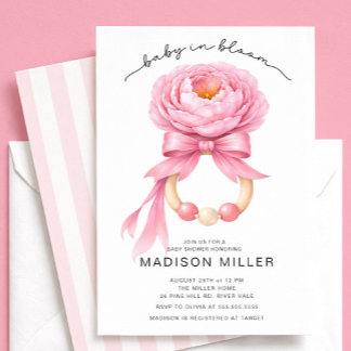 Baby in Bloom Baby Shower Invitation Girl Pink Einladung