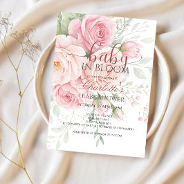 Baby in bloom | baby shower invitation template einladung